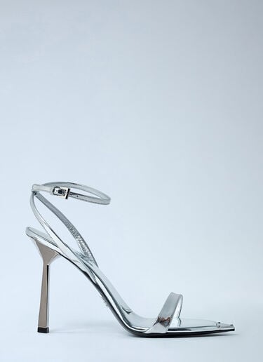 Leather Heeled Sandals Prada Leather Heeled Sandals Silver pra0262020