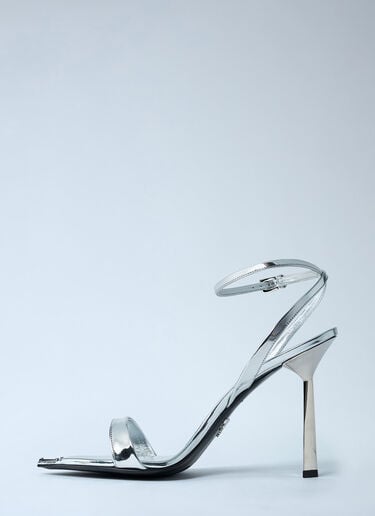 Leather Heeled Sandals Prada Leather Heeled Sandals Silver pra0262020