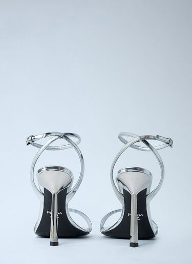 Leather Heeled Sandals Prada Leather Heeled Sandals Silver pra0262020
