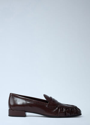 Prada Leather Loafers Brown pra0262050