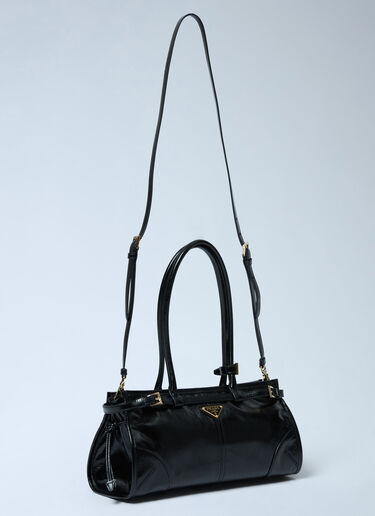 Prada 中号皮革手提包 黑色 pra0262104