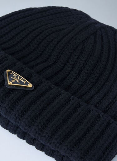 Logo Motif Beanie Hat Prada Logo Motif Beanie Hat Black pra0262122