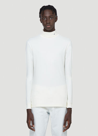 R-Embroidered Turtleneck Top Pleats Please Issey Miyake R-Embroidered Turtleneck Top Cream raf0142005