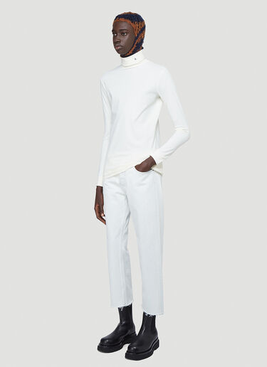 R-Embroidered Turtleneck Top Pleats Please Issey Miyake R-Embroidered Turtleneck Top Cream raf0142005