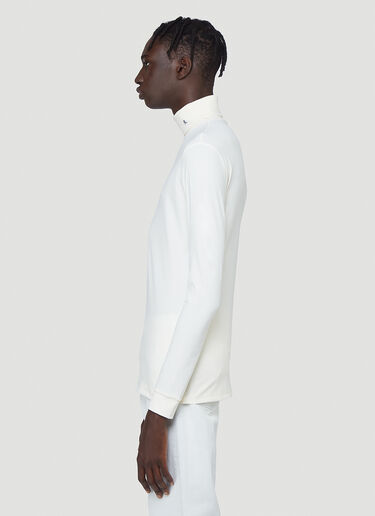 R-Embroidered Turtleneck Top Pleats Please Issey Miyake R-Embroidered Turtleneck Top Cream raf0142005