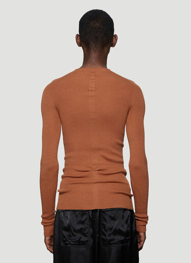 Ribbed Round Neck Sweater Rick Owens Ribbed Round Neck Sweater Beige ric0137010