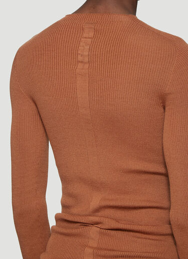 Ribbed Round Neck Sweater Rick Owens Ribbed Round Neck Sweater Beige ric0137010