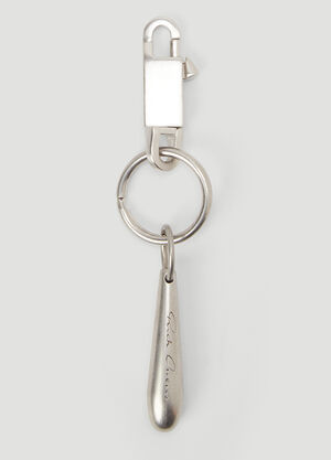 Rick Owens Tear Drop Keyring Silver ric0143036