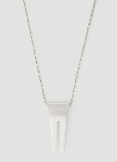 Rick Owens Open Trunk Necklace Silver ric0151050