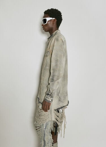 长款做旧牛仔夹克 Rick Owens 长款做旧牛仔夹克 灰色 ric0154007