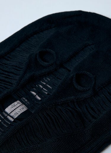 Laddered Wool Balaclava Rick Owens Laddered Wool Balaclava Black ric0160012