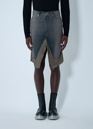 Rick Owens Slivered Midi Skirt Denim ric0161007
