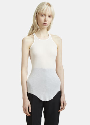 Rick Owens Rib Knit Crew Neck Vest Top Cream ric0231013