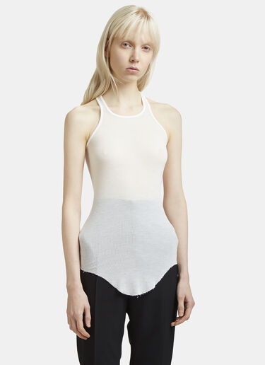 Rib Knit Crew Neck Vest Top Rick Owens Rib Knit Crew Neck Vest Top Cream ric0231013