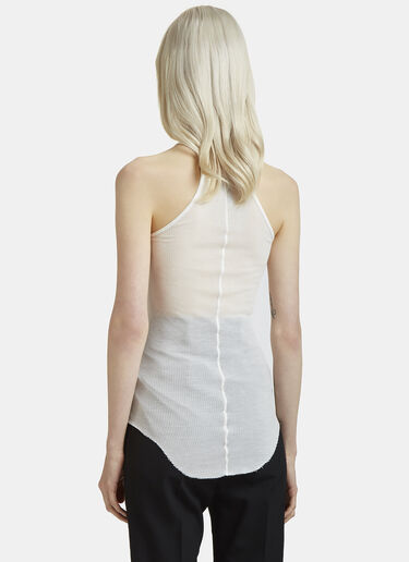 Rick Owens Rib Knit Crew Neck Vest Top Cream ric0231013
