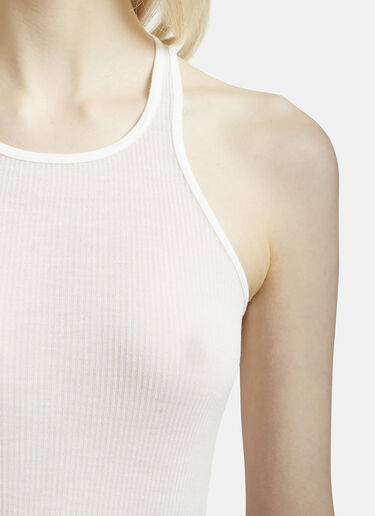 Rib Knit Crew Neck Vest Top Rick Owens Rib Knit Crew Neck Vest Top Cream ric0231013