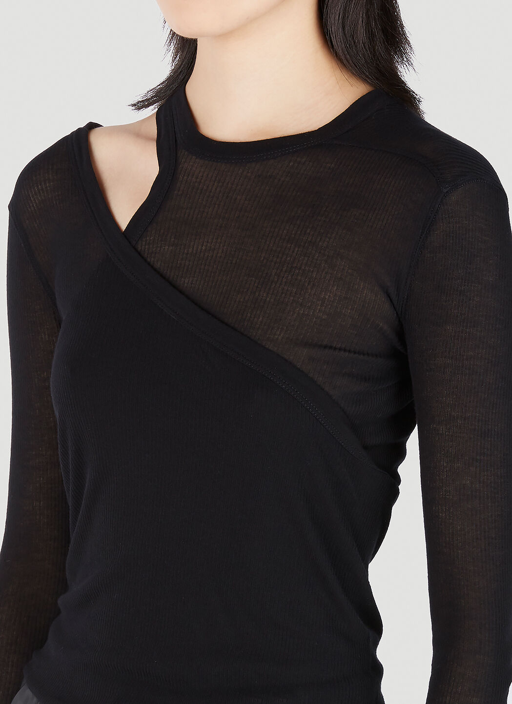 Rick Owens Banana Long Sleeve Top in Black | LN-CC