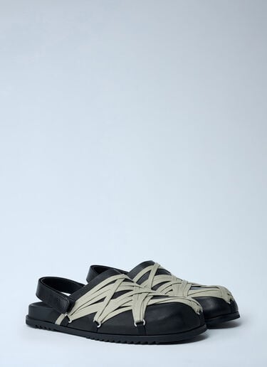 Megalace Leather Mules Rick Owens Megalace Leather Mules Black ric0261022