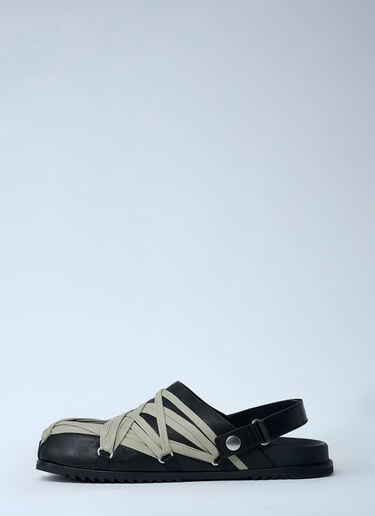 Megalace Leather Mules Rick Owens Megalace Leather Mules Black ric0261022