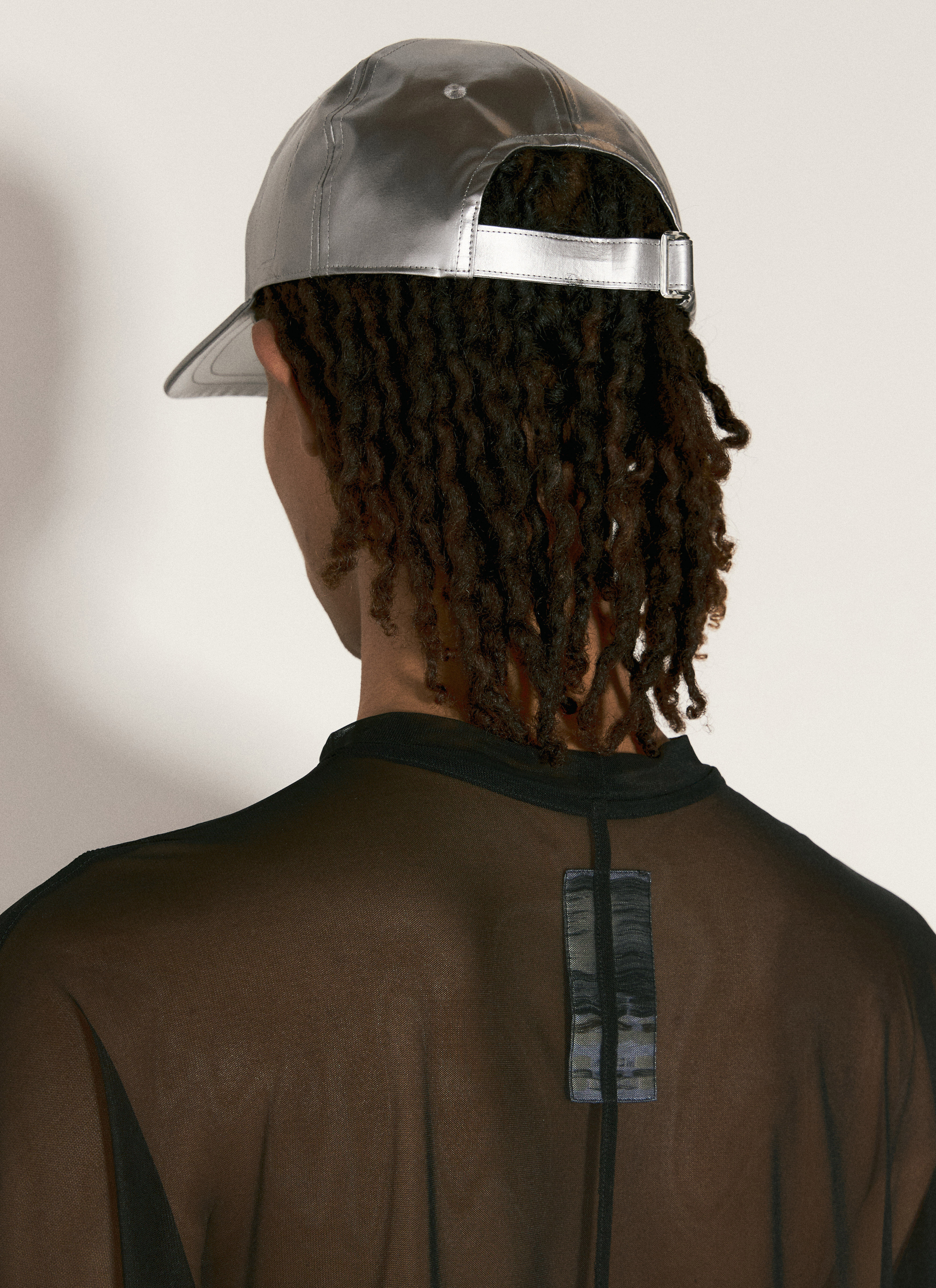 Rick Owens x Champion Men's' Metallic Baseball Cap in Silver
