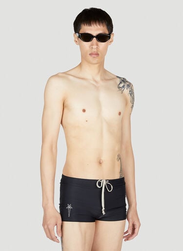 Rick Owens x Champion Logo Embroidery Swim Briefs Black roc0353001
