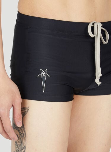 Rick Owens x Champion Logo Embroidery Swim Briefs Black roc0353001