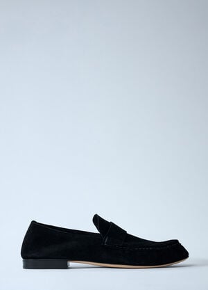 The Row Suede Loafers Black row0161009