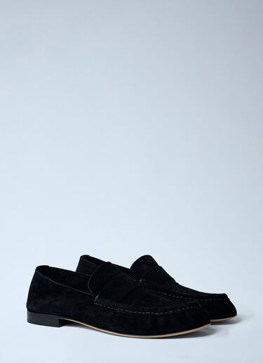 The Row Suede Loafers Black row0161009