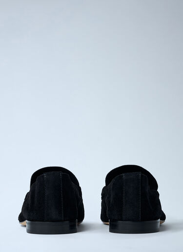The Row Suede Loafers Black row0161009