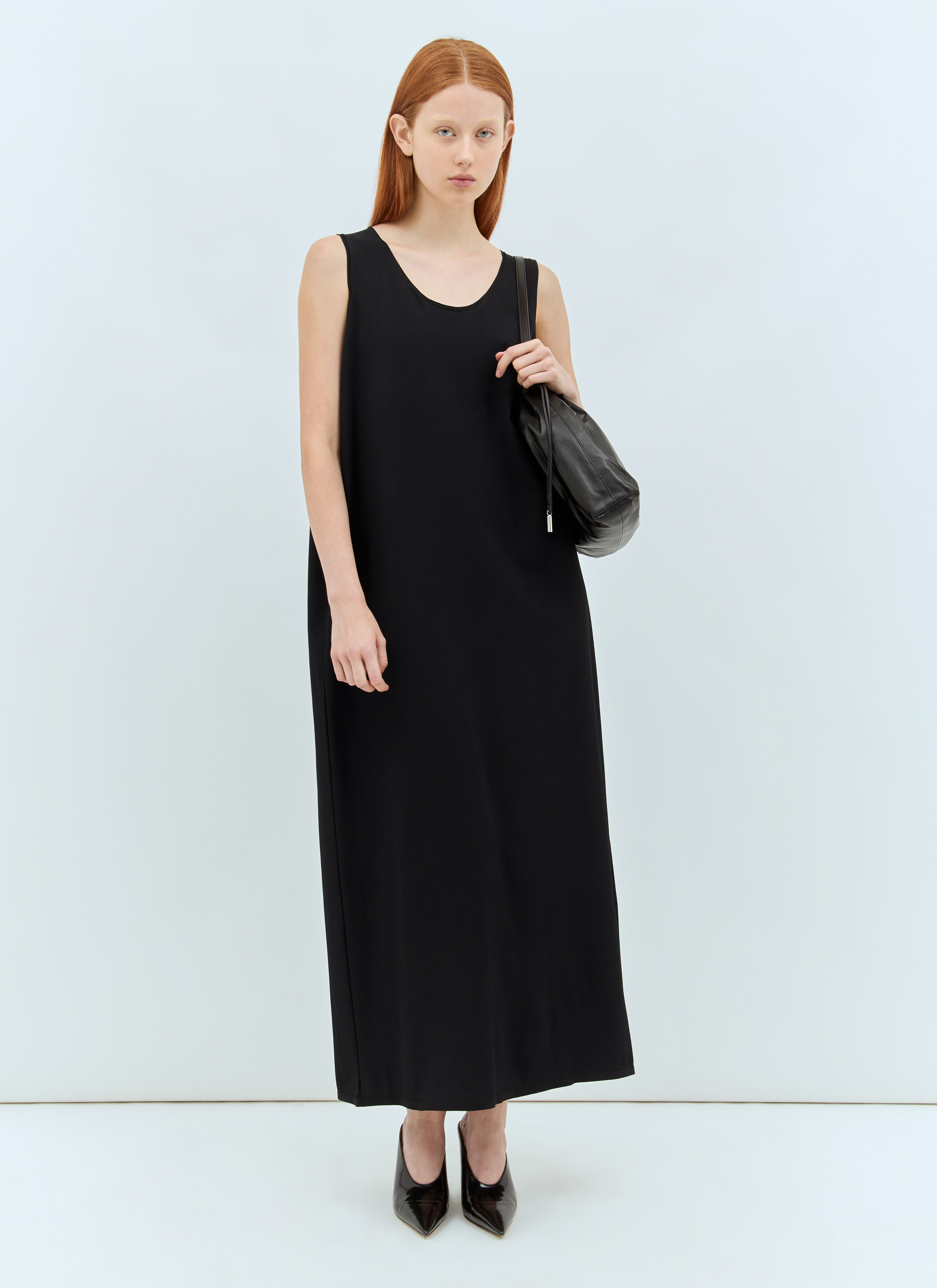 ザ・ロウ The Row Agla Long Dress THE ROW Agla Stretch-Knit Maxi Dress in Black | endource