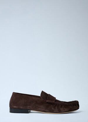 The Row Suede Soft Loafers Brown row0261017