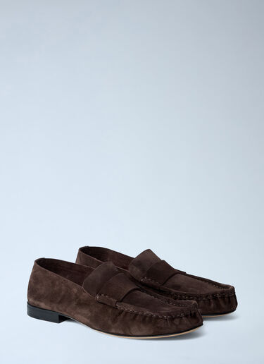 Suede Soft Loafers The Row Suede Soft Loafers Brown row0261017