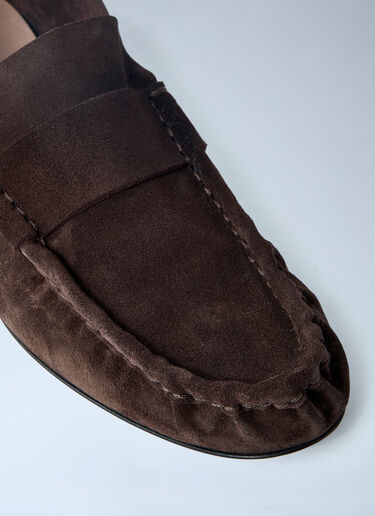 Suede Soft Loafers The Row Suede Soft Loafers Brown row0261017