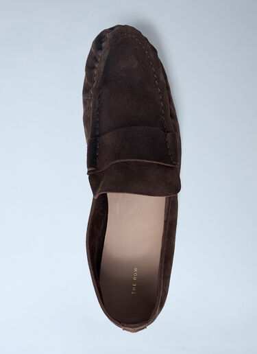 The Row Suede Soft Loafers Brown row0261017