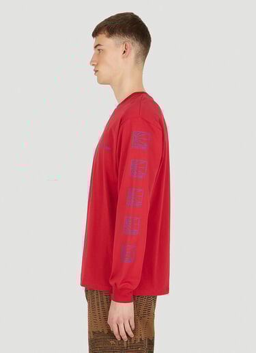 Rassvet 로고 플린트 롱 슬리브 T-셔츠 레드 rsv0150008