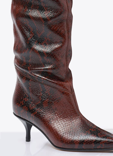 Scarosso Barbara Snake High Boots Brown scr0258004