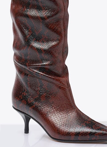 Barbara Snake High Boots Scarosso Barbara Snake High Boots Brown scr0258004