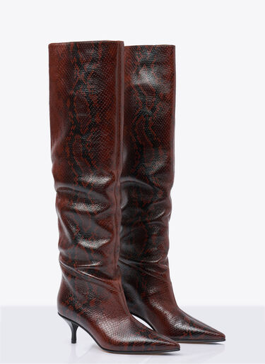 Scarosso Barbara Snake High Boots Brown scr0258004