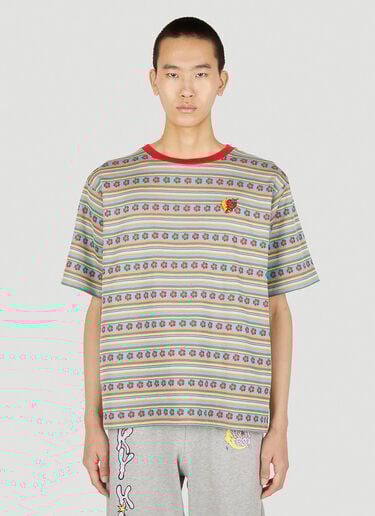 플로럴 스트라이프 T-셔츠 Sky High Farm Workwear 플로럴 스트라이프 T-셔츠 레드 skh0350003