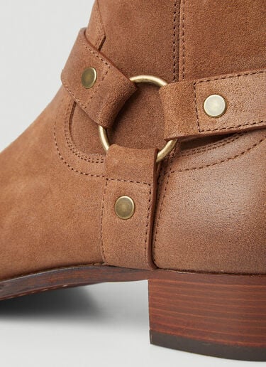 Wyatt Harness Ankle Boots Saint Laurent Wyatt Harness Ankle Boots Brown sla0145029