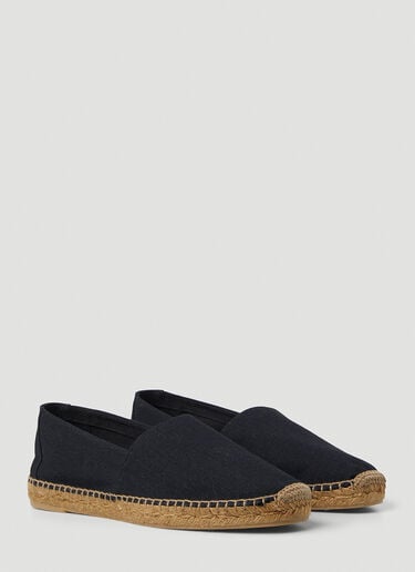 Monogram 刺绣麻底平底鞋 Saint Laurent Monogram 刺绣麻底平底鞋 黑 sla0149027
