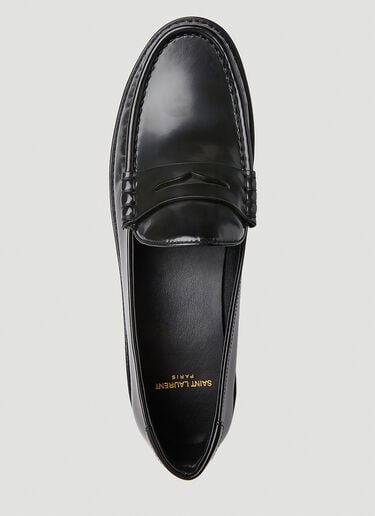 로고 플라크 로퍼 Saint Laurent 로고 플라크 로퍼 블랙 sla0151056