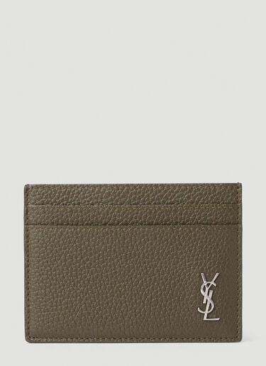 徽标铭牌卡包 Saint Laurent 徽标铭牌卡包 卡其色 sla0151074