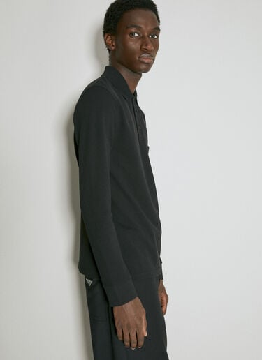 微型华夫格针织 Polo 衫 Saint Laurent 微型华夫格针织 Polo 衫 黑色 sla0154003