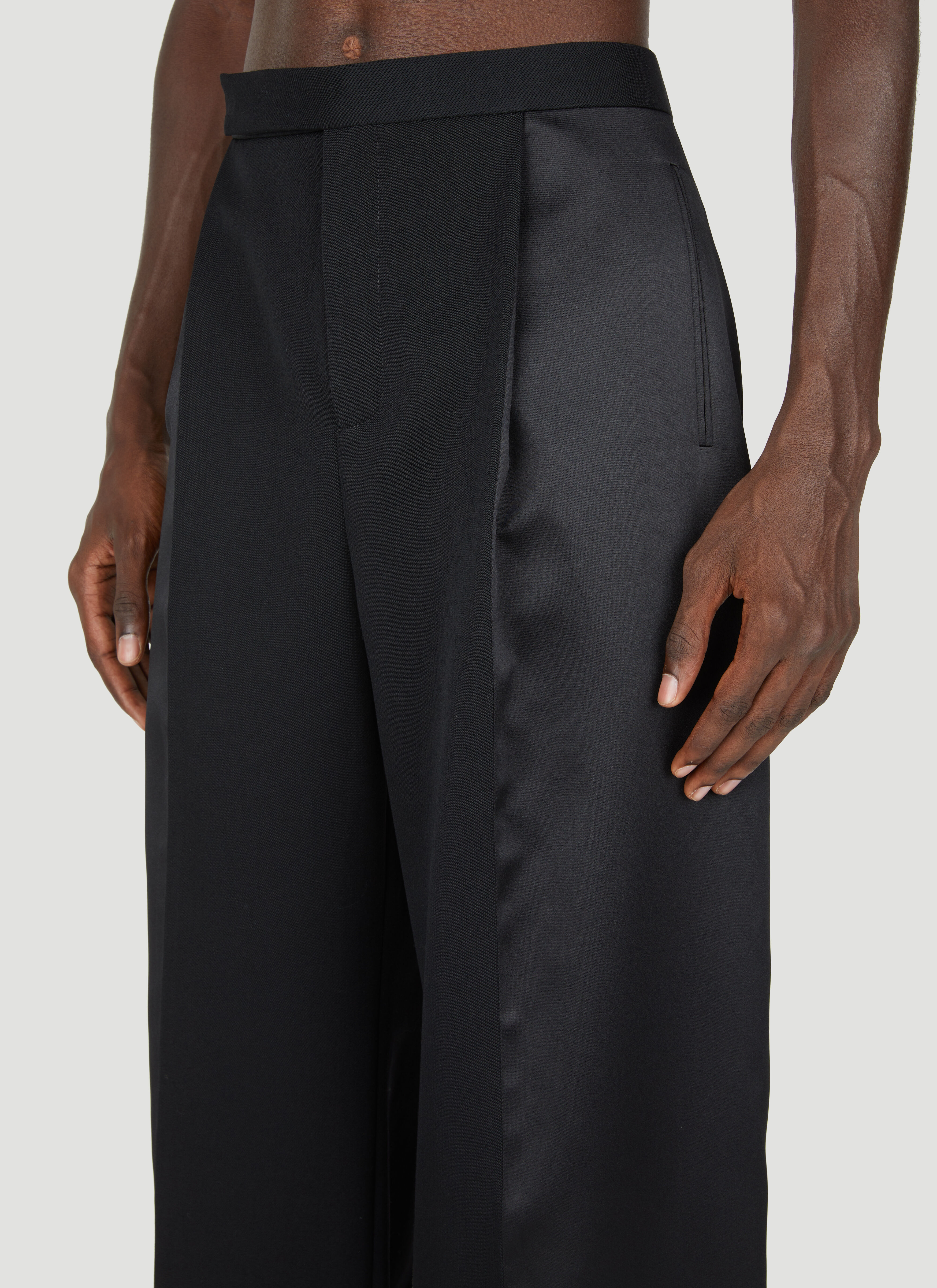 Saint Laurent Men's' Flared Tuxedo Pants in Black | LN-CC®