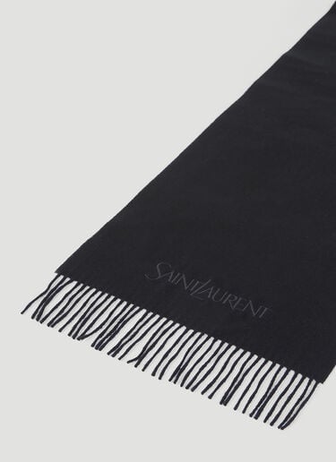 로고 자수 캐시미어 스카프 Saint Laurent 로고 자수 캐시미어 스카프 블랙 sla0154064