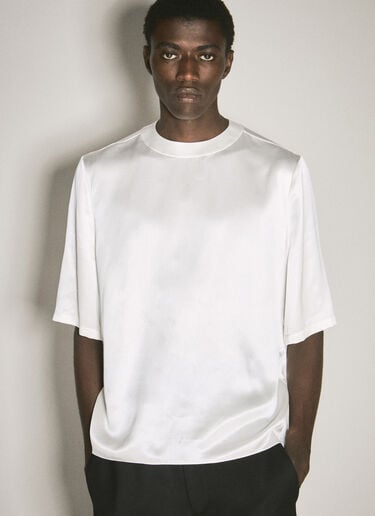Saint Laurent Silk Satin T-Shirt White sla0156011
