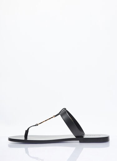 Cassandre Leather Slides Saint Laurent Cassandre Leather Slides Black sla0158013
