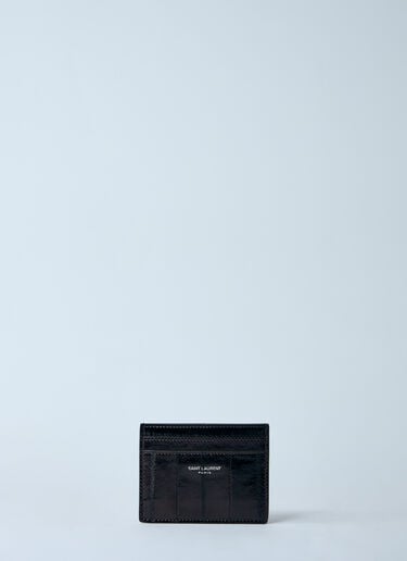로고 프린트 가죽 카드홀더 Saint Laurent 로고 프린트 가죽 카드홀더 브라운 sla0158030