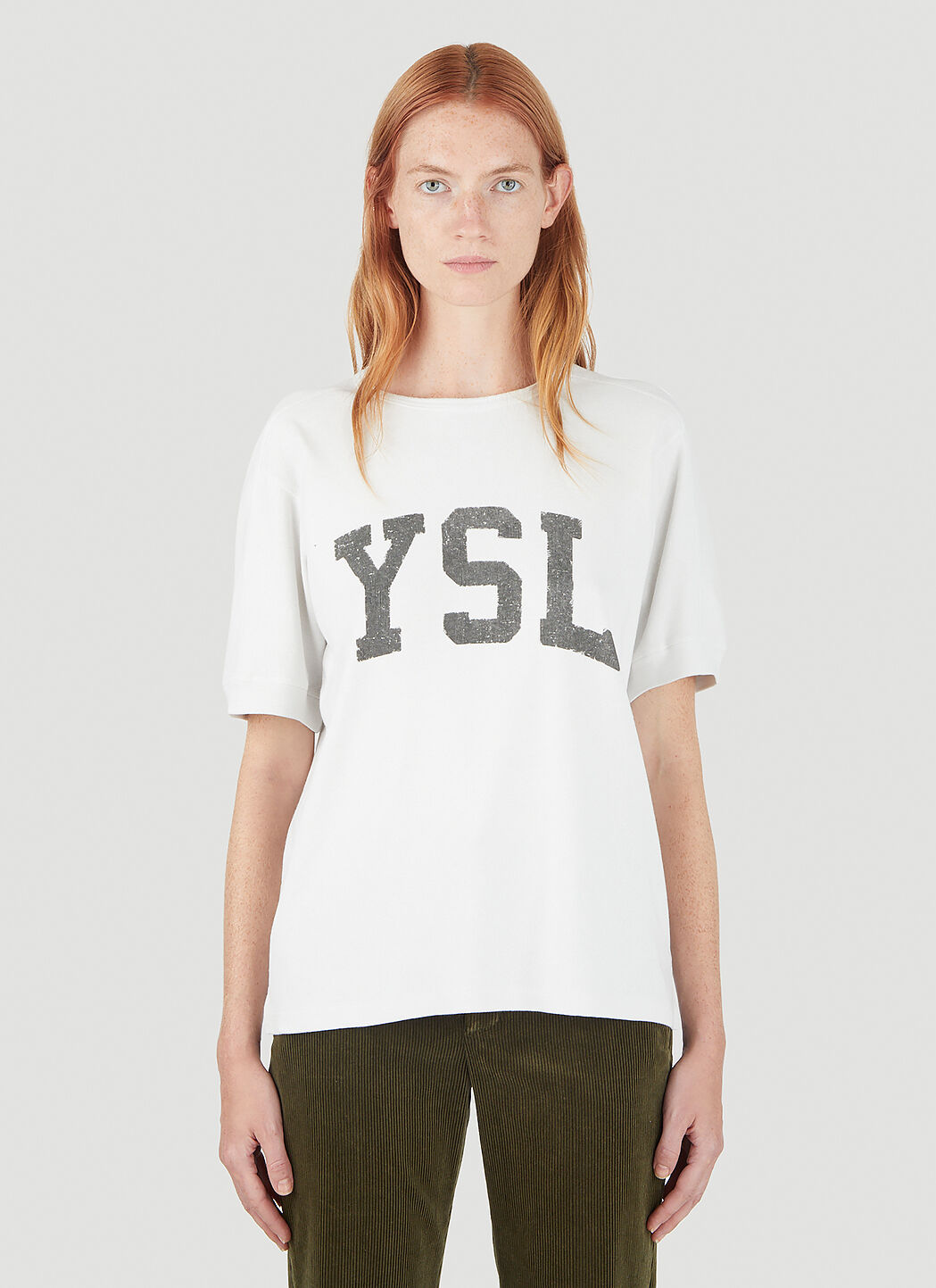SAINT LAURENT ホワイト Tシャツ 音符デザイン Vintage effect t-shirt | Saint Laurent | OTTODISANPIETRO